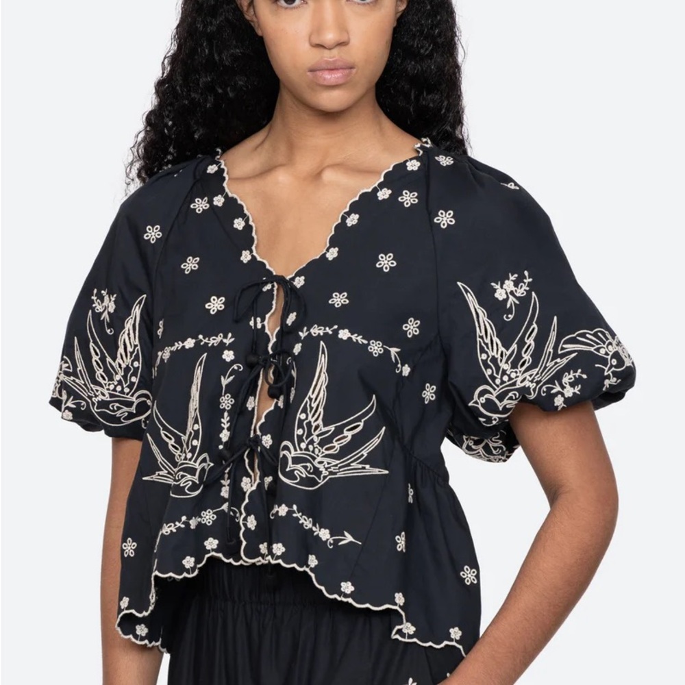 Sea NY Kingsley Embroidered Women's Top M